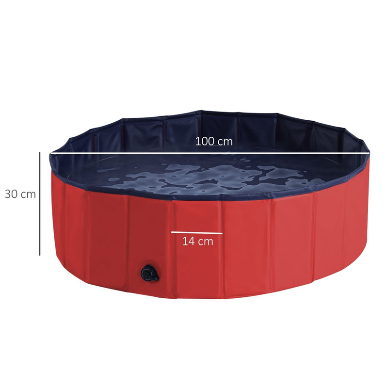 100x30H cm Pet Swimming Pool - Red - Bedzy UK modern and affordable home furniture England