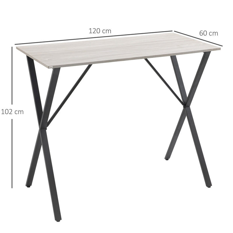 120 cm Rectangular Bar Table for 4 People, Modern Kitchen Table with Marble Effect Tabletop, Steel Legs, for Living Room, Home Bar, White - Bedzy UK modern and affordable home furniture England