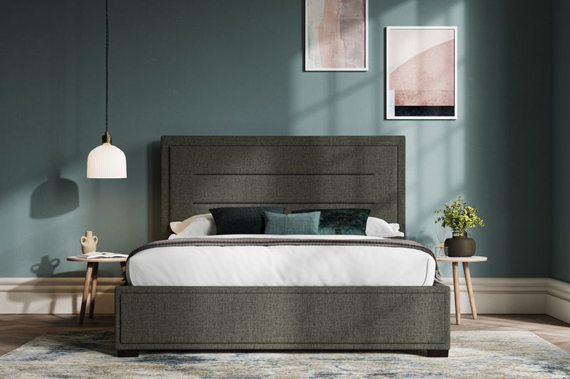 Knightsbridge Bed With Padded Headboard Grey - Double