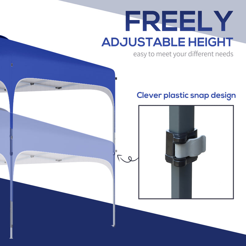 3x3m Pop Up Gazebo Height Adjustable Foldable Canopy Tent w/ Carry Bag, Wheels and 4 Leg Weight Bags, Blue