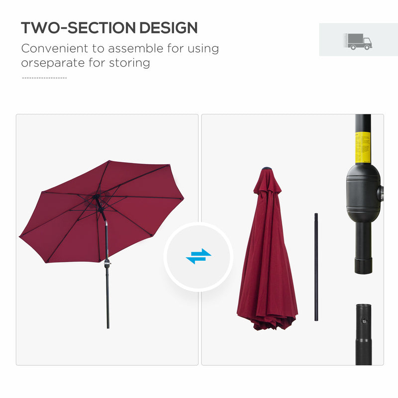 2.6M Umbrella Parasol-Red