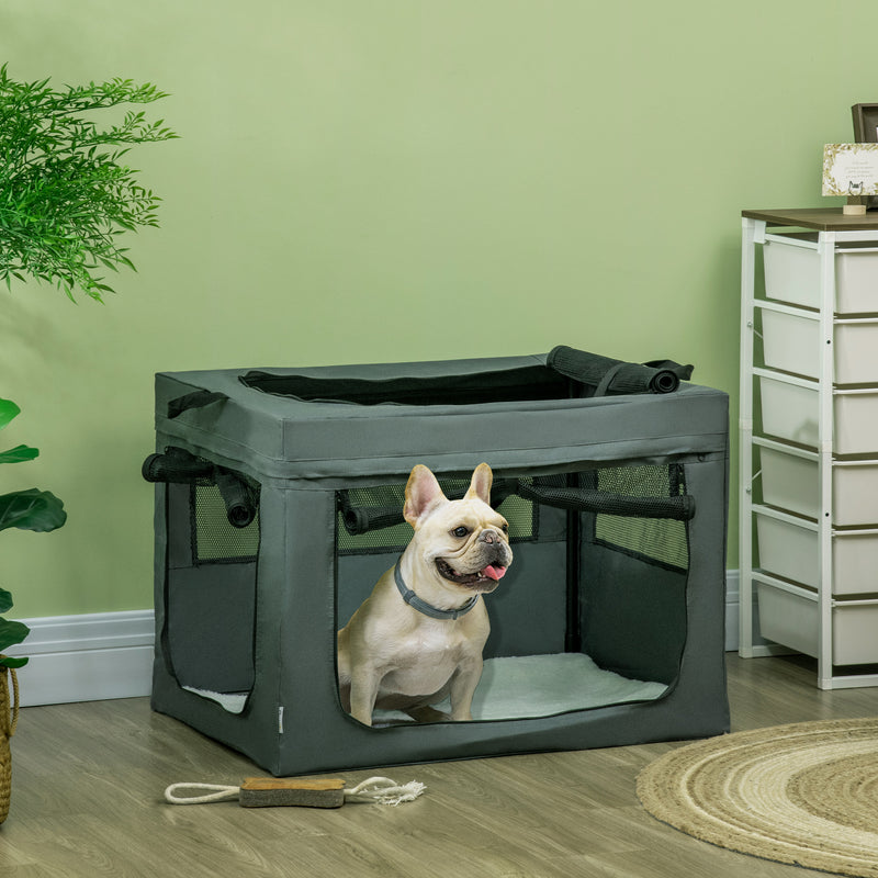 Pet Carrier, Portable Cat Carrier, Foldable Dog Bag for Small and Medium Dogs, 79.5 x 57 x 57 cm, Grey