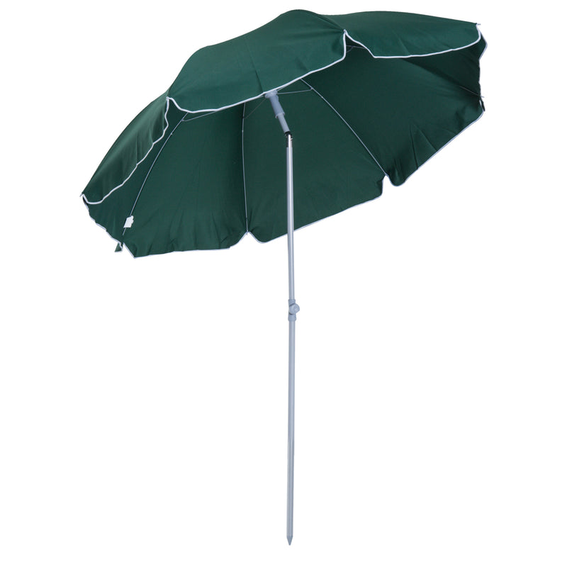 Beach Umbrella Parasol,φ2.2m, Steel-Dark Green