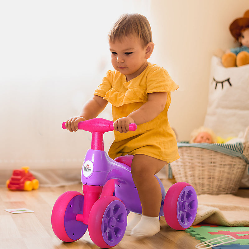Toddler Training Walker Balance Ride-On Toy with Rubber Wheels Purple
