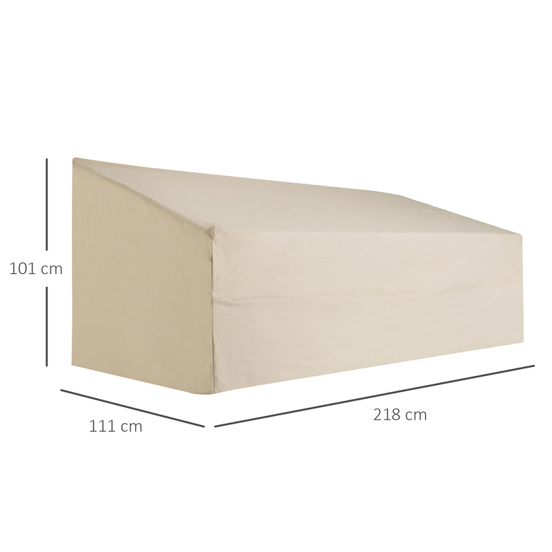 600D Oxford Cloth Furniture Cover 3 Seat Sofa Protector Large Garden Patio Outdoor Waterproof Beige 218x111x63-101cm