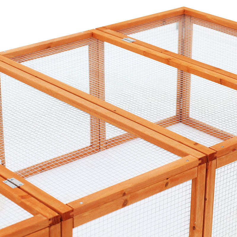 Rabbit Hutch W/ Mesh Wire, 181Lx100Wx 48H cm-Wood