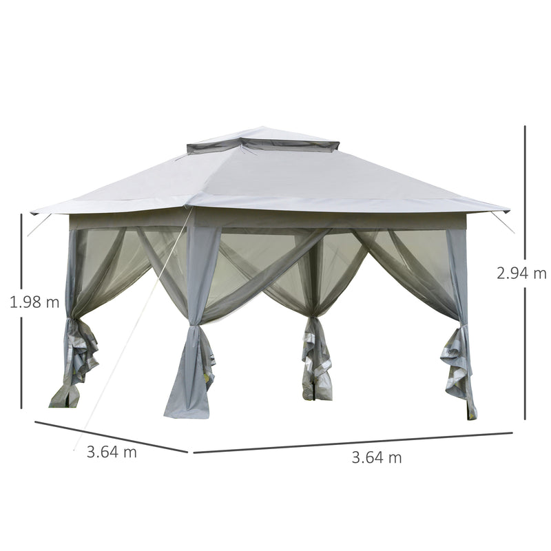Foldable Pop-up Party Tent Instant Canopy Sun Shade Gazebo Shelter Steel Frame Oxford w/ Roller Bag, 3.6 x 3.6 x 2.9(m)