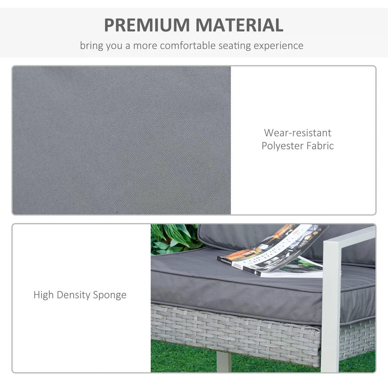 2 Piece Cushion 1 Seat Cushion 1 Back Pad for Rattan Sofa Chair, Indoor and Outdoor Use, Dark Grey