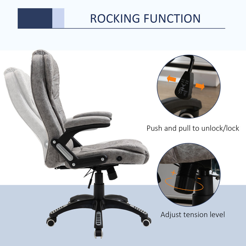 Ergonomic Office Chair Comfortable Desk Chair with Armrests Adjustable Height Reclining and Tilt Function Grey