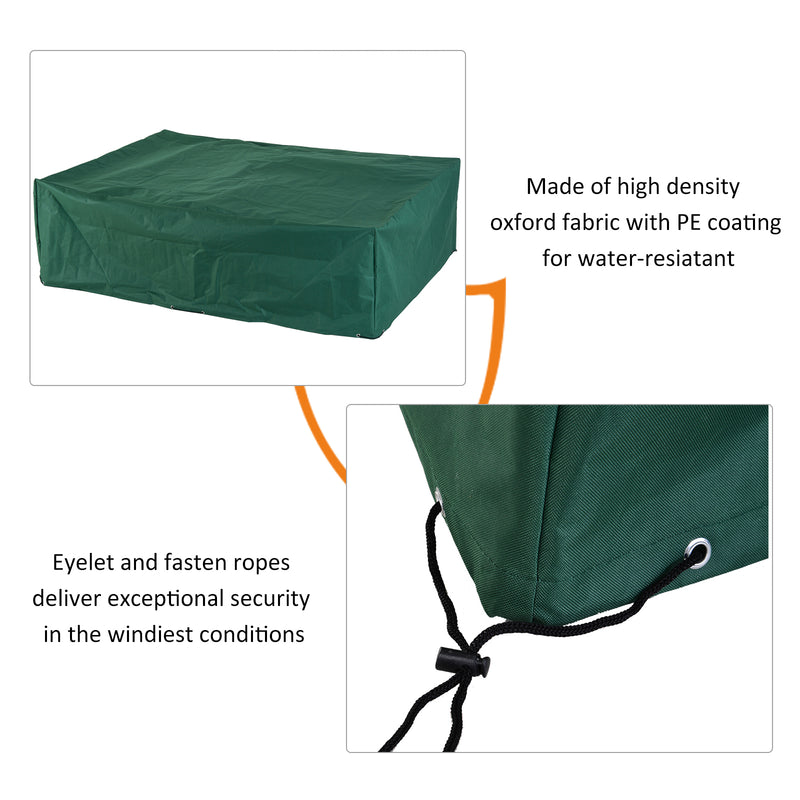 UV Rain Protective Rattan Furniture Cover Outdoor Garden Rectangular Furniture Cover Table Chair Sofa Shelter Waterproof 222x155x67cm, Green