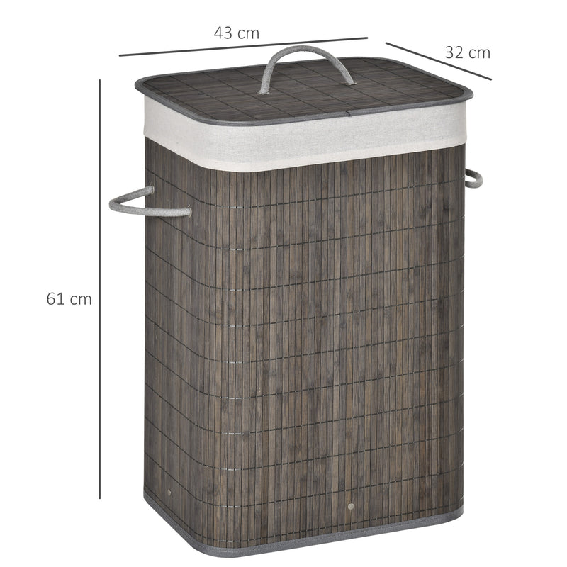 Laundry Basket with Flip Lid and String Handles, Collapsible Hamper Removable Lining Board Base Foldable Water-Resistant Dirty Clothes Storage