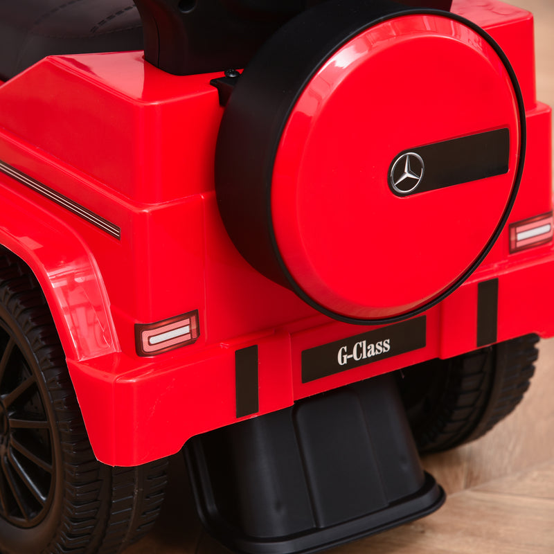 Compatible Kids Children's Ride-On Push Along Car Sliding Walker Mercedes-Benz G350 Licensed Floor Slider Vehicle with Steering Wheel Red