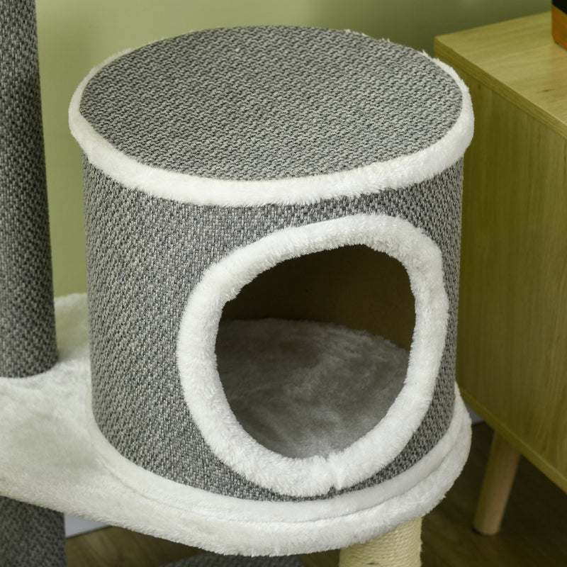 Cat Tree for Indoor Cats, Cat Tower with Scratching Posts, Multi-level Kitten Climbing Tower, 124cm