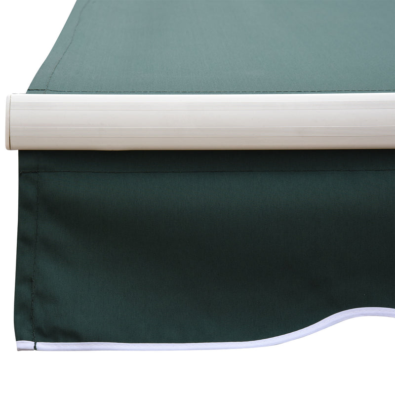 2.5m x 2m Garden Patio Manual Awning Canopy Sun Shade Shelter Retractable with Winding Handle Green