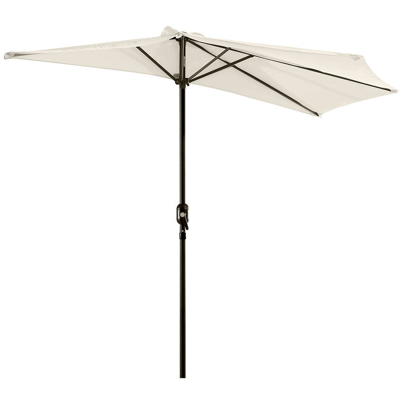 3 m Half Round Umbrella Parasol-White