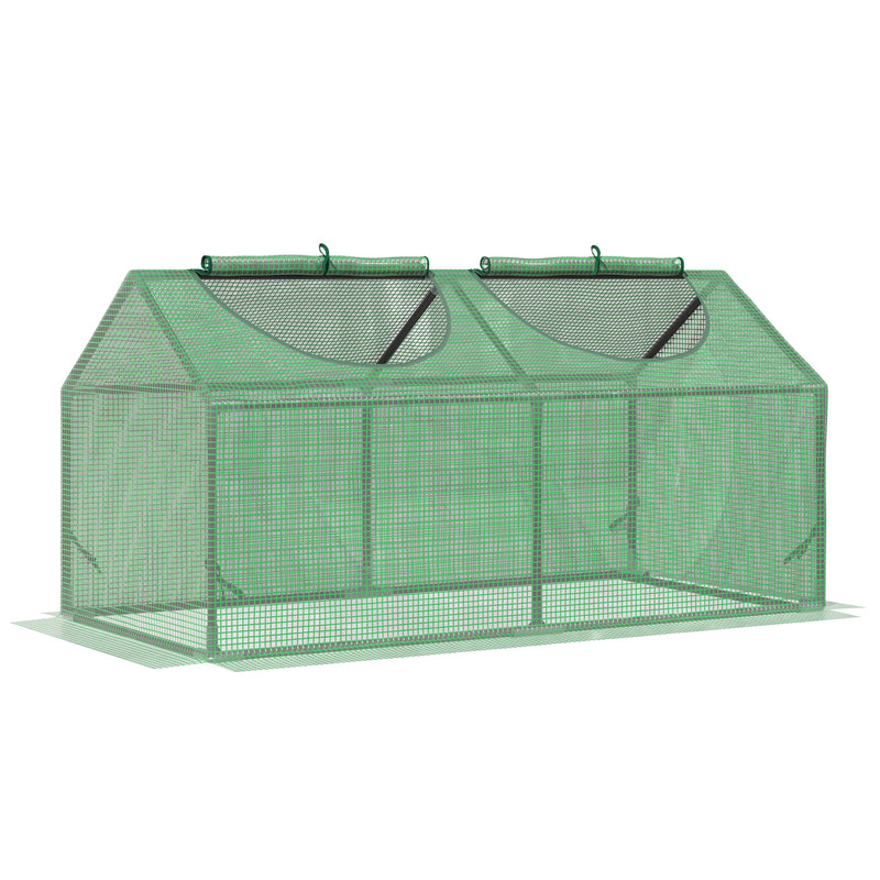 Mini Greenhouse, Small Plant Grow House for Outdoor with Durable PE Cover, Observation Windows, 119 x 60 x 60 cm, Green