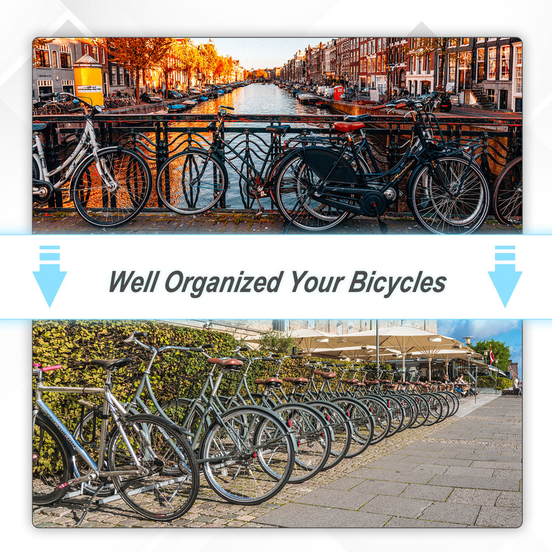 Bike Stand Parking Rack Floor or Wall Mount Bicycle Cycle Storage Locking Stand (5 Racks, Silver)