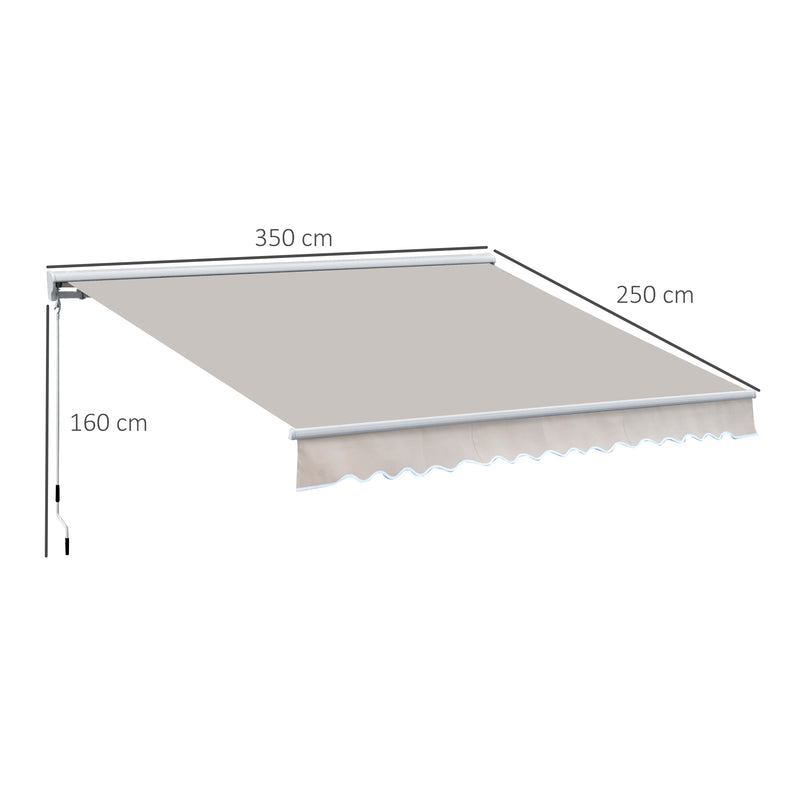 3.5Lx2.5M Retractable Awning-Cream White