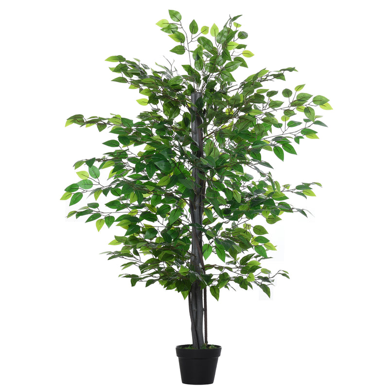 145cm Artificial Tree Banyan Plant Faux Decorative Tree W/ Cement Pot Vibrant Greenery Shrubbery Indoor Outdoor Accessory