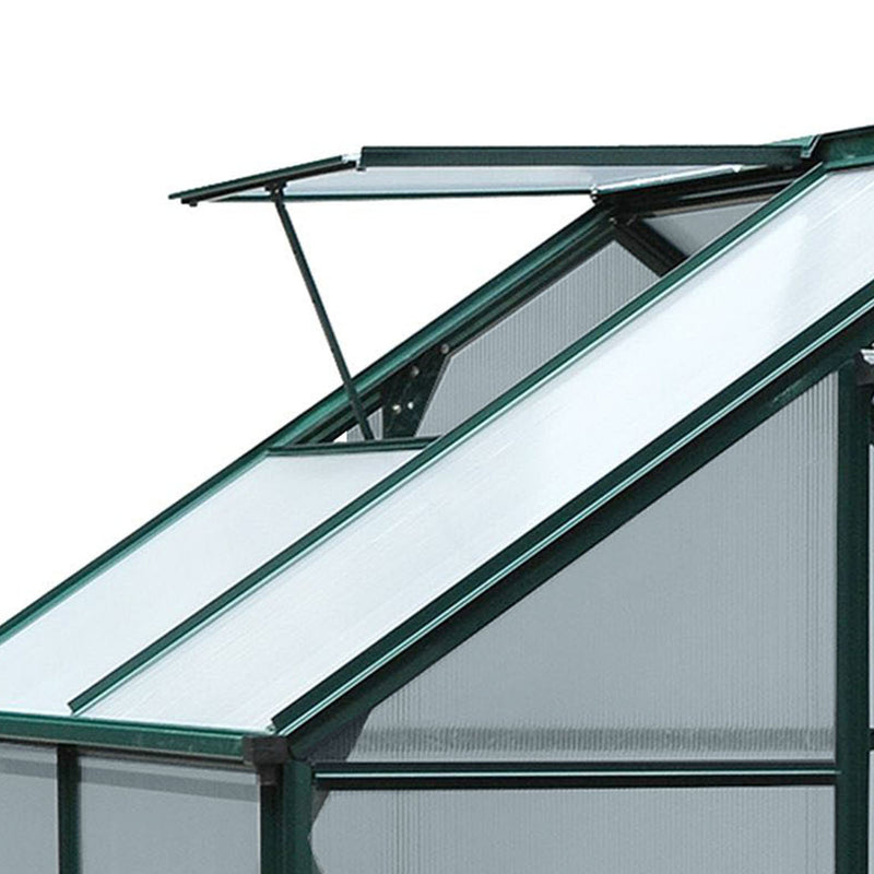Clear Polycarbonate Greenhouse Large Walk-In Green House Garden Plants Grow Galvanized Base Aluminium Frame w/ Slide Door (6ft x 4ft)