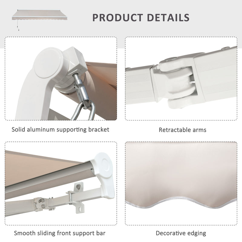 3.5Lx2.5M Retractable Awning-Cream White
