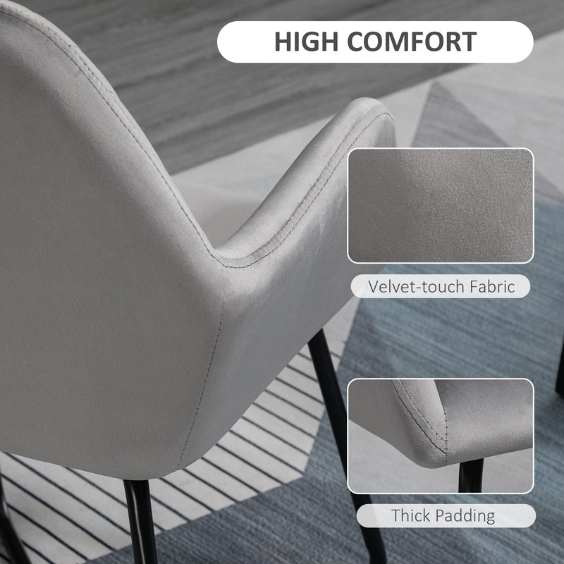 Modern Arm Chair Upholstered Accent Chair with Metal Base for Living Room Grey