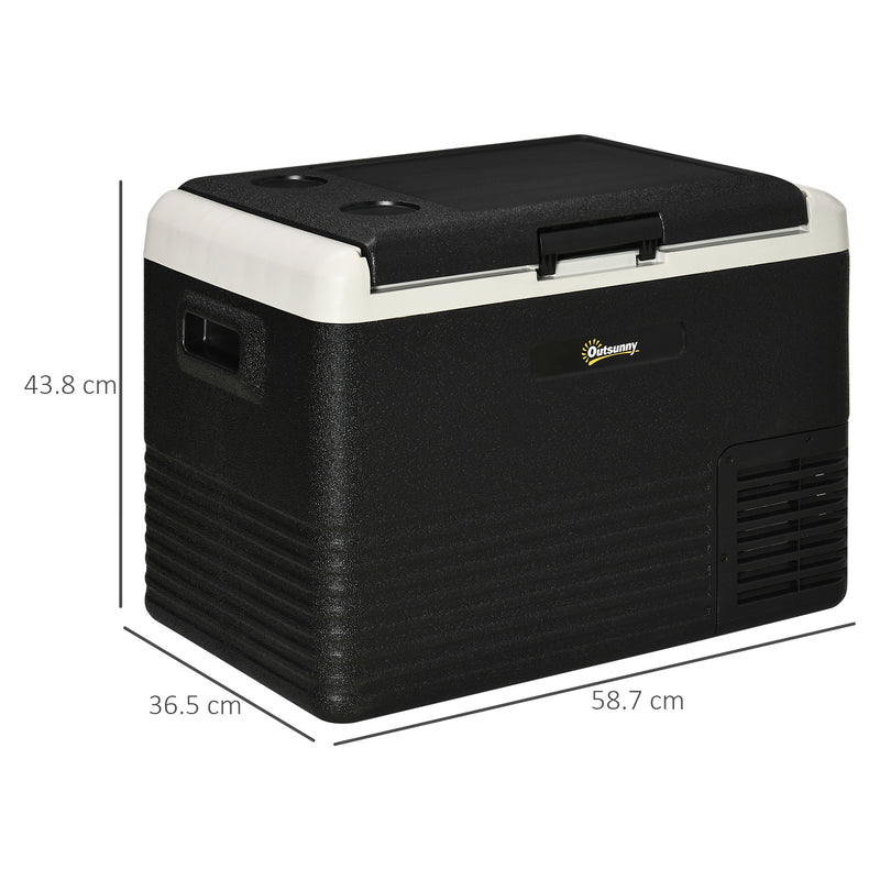 40L Car Refrigerator, Portable Compressor Car Fridge Freezer, Electric Cooler Box with 12/24V DC and 110-240V AC, Down to -20℃