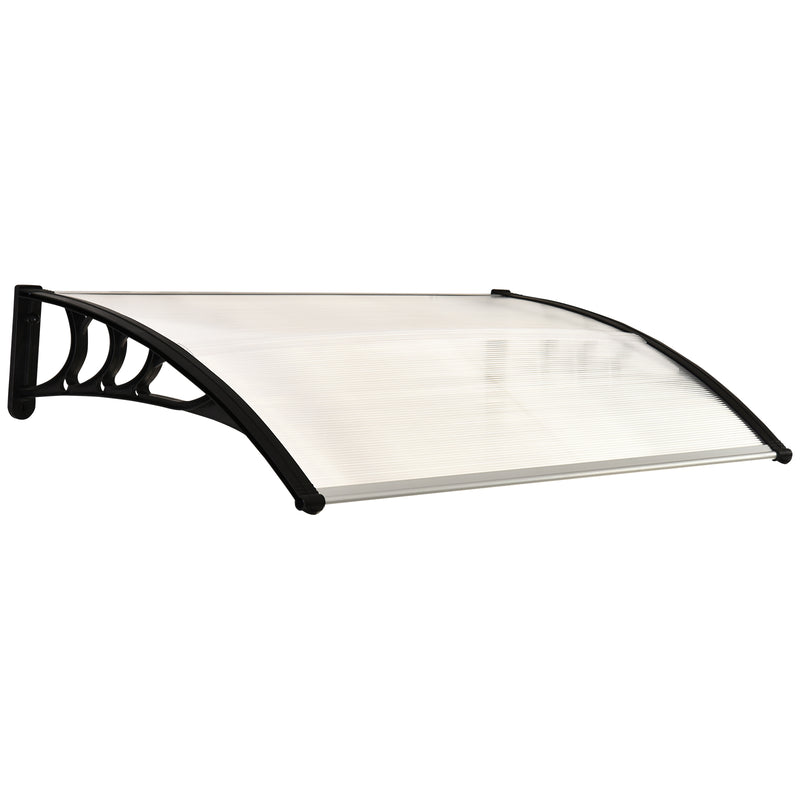 Curved Window Door Canopy Aluminium Rigid Plastic Polycarbonate Fixed Outdoor Awning Modern Design UV Water Rain Resist