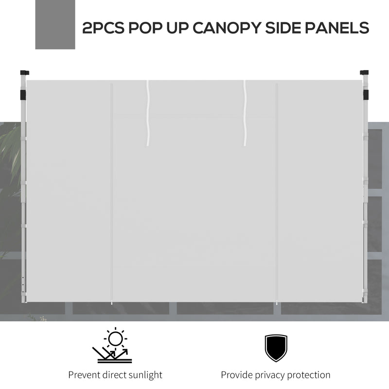 Gazebo Side Panels, 2 Pack Sides Replacement, for 3x3(m) or 3x6m Pop Up Gazebo, with Windows and Doors, White