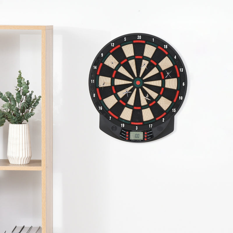 Plastic Electronic Dartboard w/ 6 Darts Black