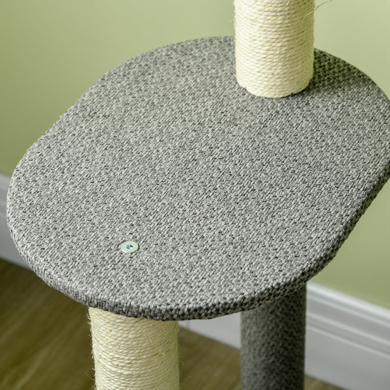 Cat Tree for Indoor Cats, Cat Tower with Scratching Posts, Multi-level Kitten Climbing Tower, 132cm