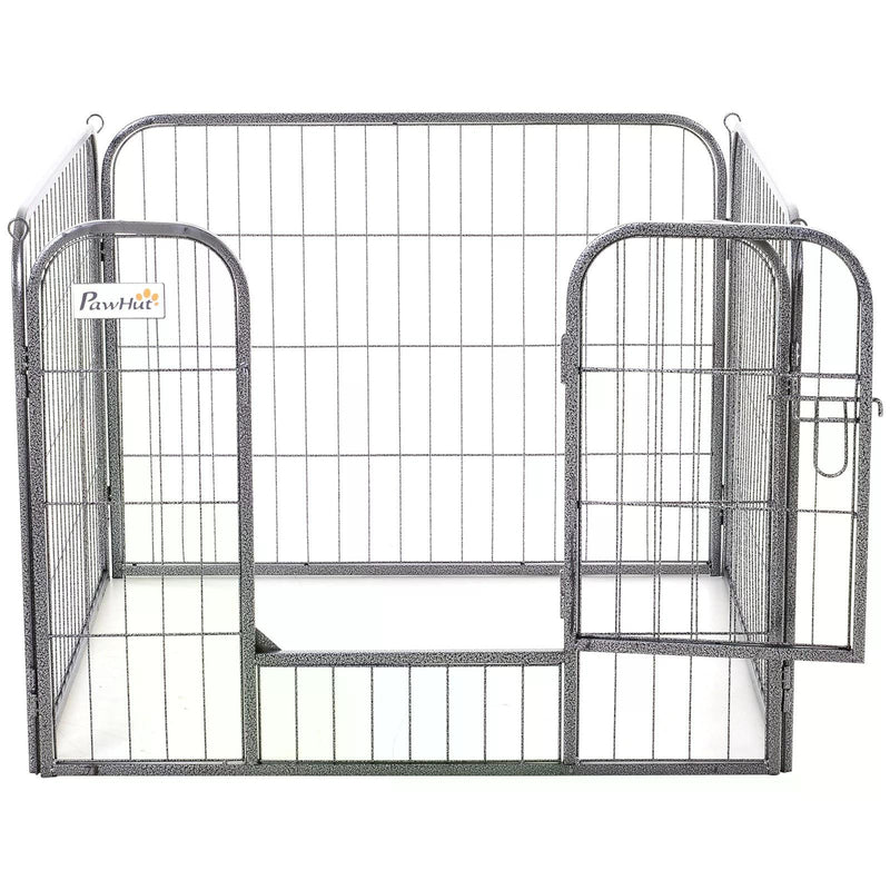 Heavy Duty Dog Kennel Large Dog Kennel Square Metal Foldable Kennel Dog Pen Grey