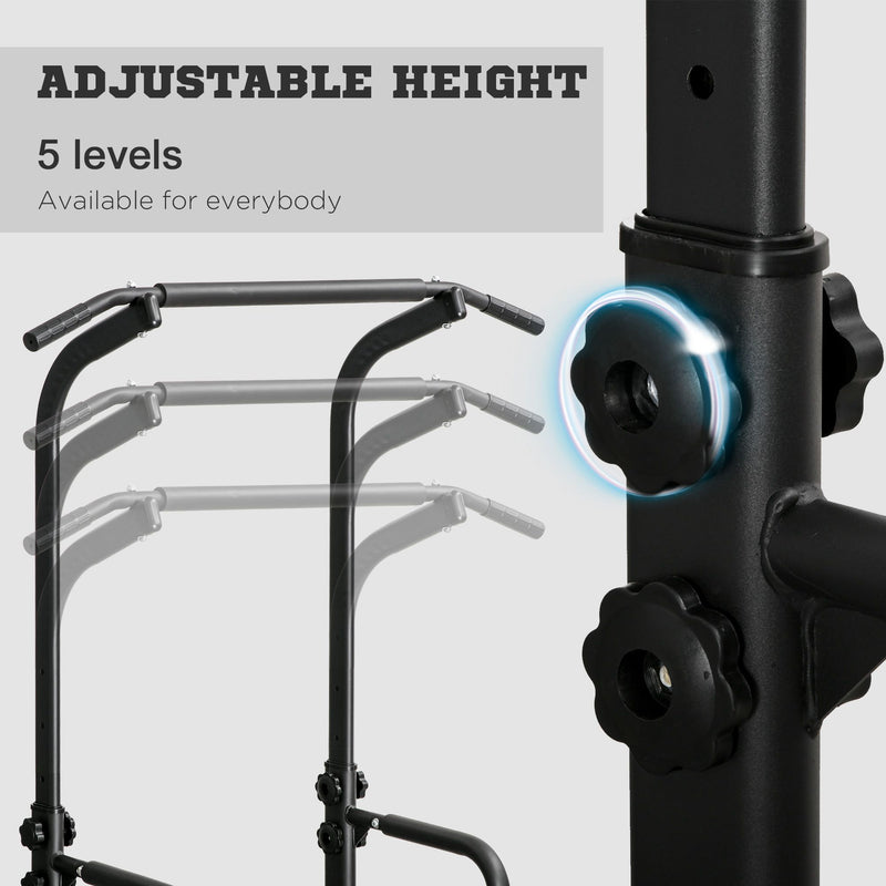 Pull Up Bar Multi-Function Height Adjustable Power Tower Dip Station Equipment