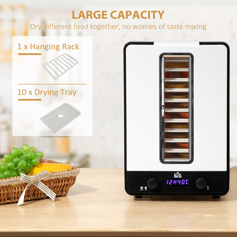 11 Tier Food Dehydrator, 550W Food Dryer Machine with Adjustable Temperature, Timer and LCD Display for Drying Fruit, Meat, Vegetable, White