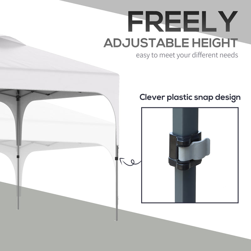 3 x 3 (M) Pop Up Gazebo, Foldable Canopy Tent with Carry Bag with Wheels and 4 Leg Weight Bags for Outdoor Garden Patio Party, White