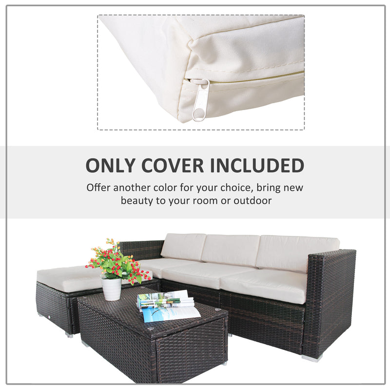 Rattan Furniture Cushion Cover Replacement Set, 7 pcs