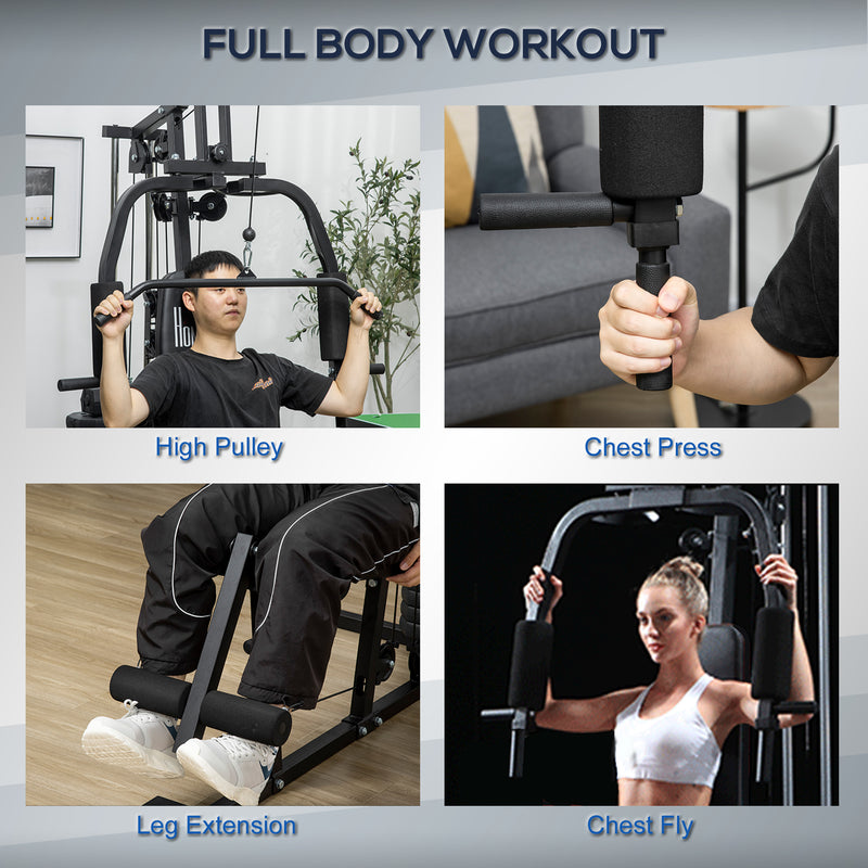 Multifunction Home Gym Machine, with 45kg Weight Stacks, for Strength Training