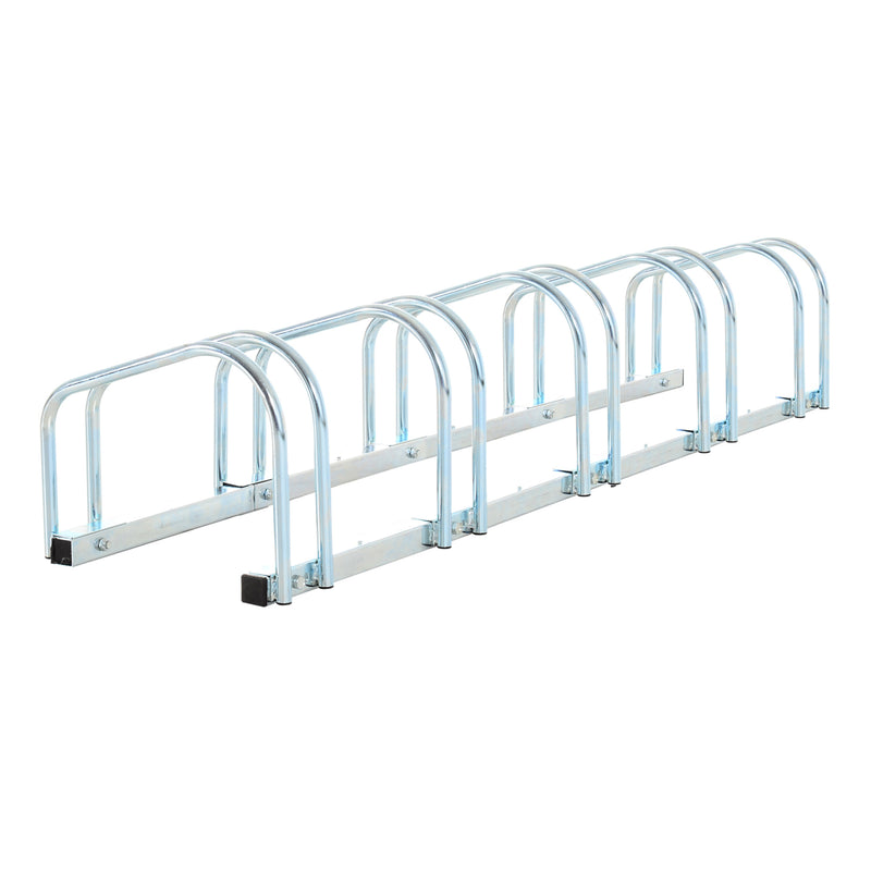 Bike Stand Parking Rack Floor or Wall Mount Bicycle Cycle Storage Locking Stand (5 Racks, Silver)
