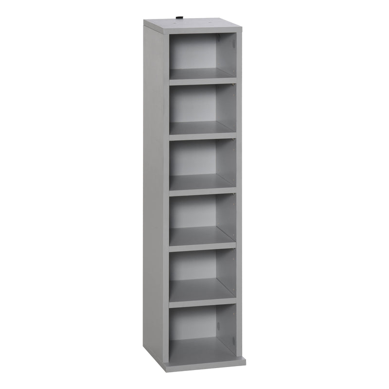 204 CD Media Display Shelf Unit Set of 2 Blu-Ray DVD Tower Rack w/ Adjustable Shelves Bookcase Storage Organiser, Grey