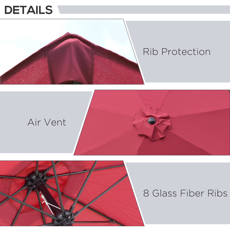 2.6M Umbrella Parasol-Red