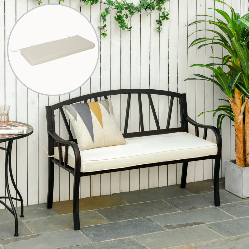 Garden Bench Cushion 2 Seater Loveseat Seat Pad for Patio Swing Furniture for Indoor & Outdoor Use, Cream White