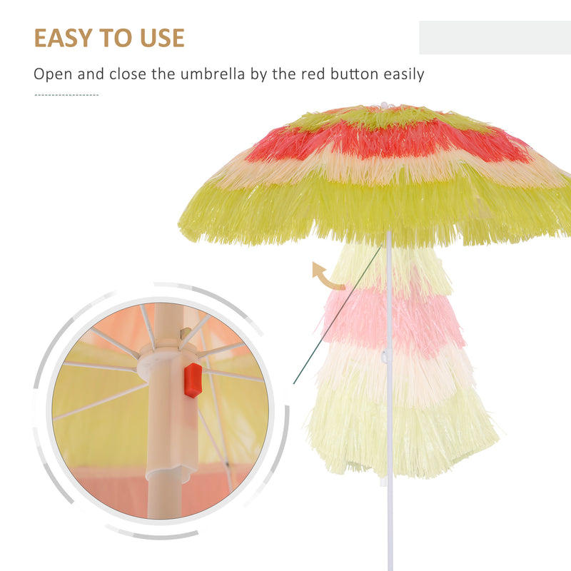 Hawaii Beach Umbrella Foldable Parasol-Rainbow