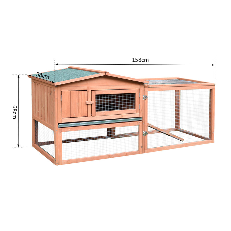 2 Floor Wooden Rabbit Hutch Bunny Cage House Chicken Coop Outdoor Garden Backyard 158 x 58 x 68 cm