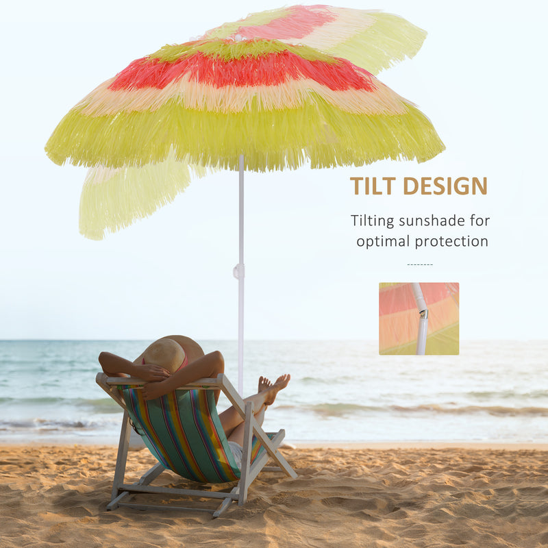 Hawaii Beach Umbrella Foldable Parasol-Rainbow