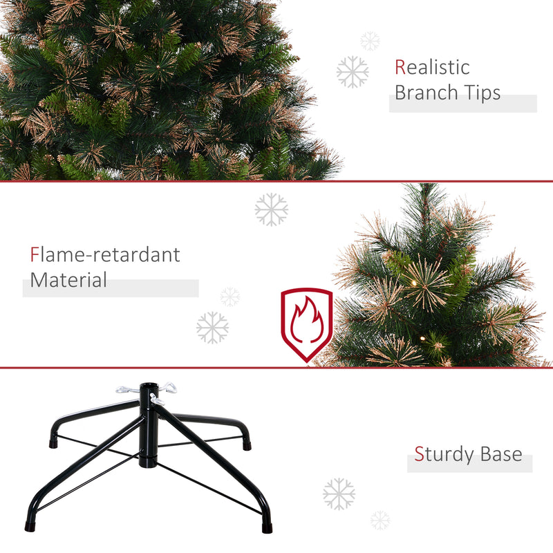1.5m Prelit Christmas Tree Artificial Tree, Metal Stand-Green