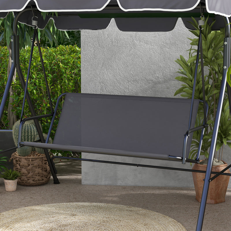 Garden Swing Seat Cover Replacement, for 2 and 3 Seater Swing Bench, 115cm x 48cm x 48cm, Gark Grey