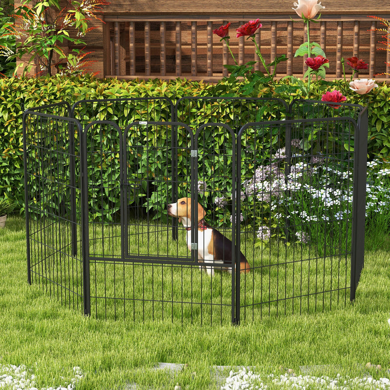 Heavy Duty 8 Panel Dog Play Pen Pet Playpen for Puppy Rabbit Enclosure Foldable Indoor Outdoor 80 x 100 cm