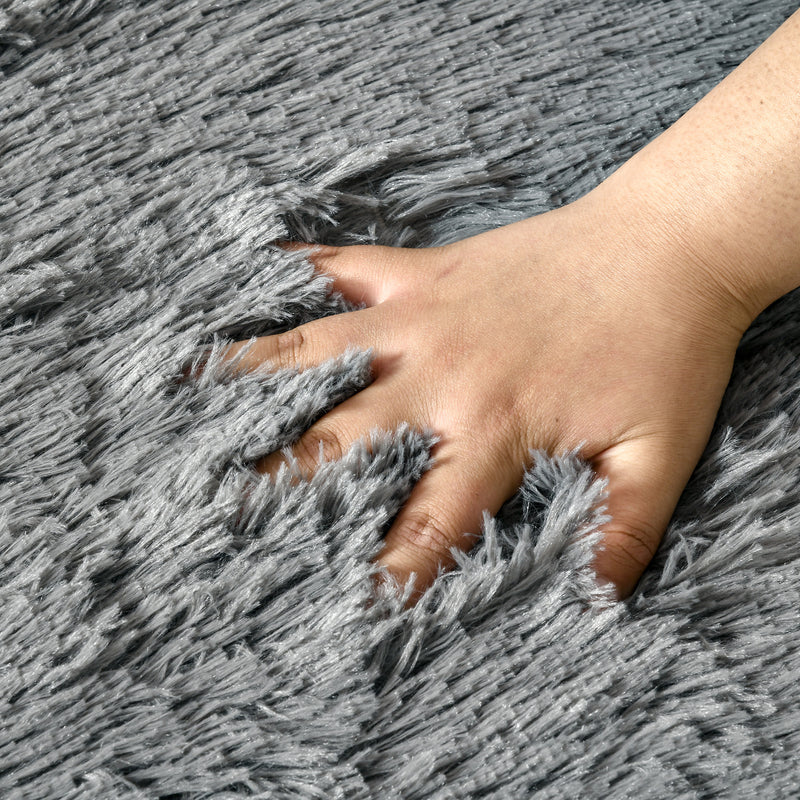 Grey Fluffy Rug, Shaggy Area Rugs Carpet for Living Room, Bedroom, Dining Room, 120x200 cm