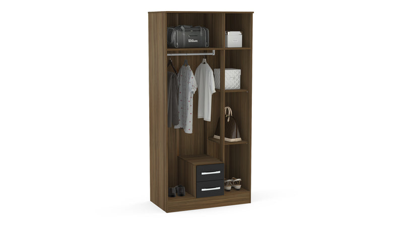 Lynx 3 Door 2 Drawer Wardrobe With Mirror