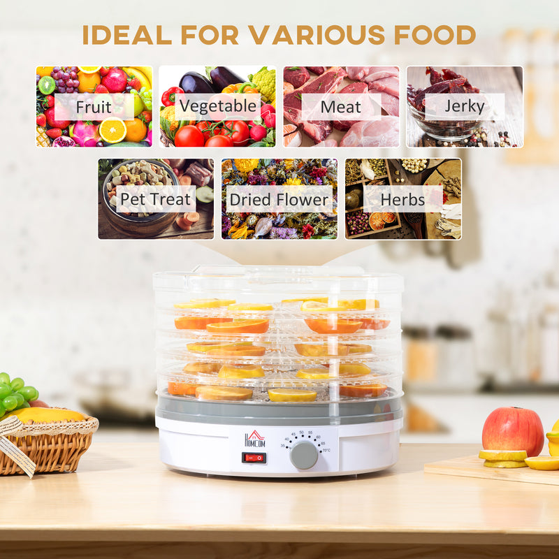 5 Tier Food Dehydrator, 245W Food Dryer Machine with Adjustable Temperature Control for Drying Fruit, Meat, Vegetable, Jerky and Pet Treat